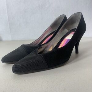 Vintage Handmade‎ Italy Heels 8 Susan Bennis Warren Edwards Black Suede Pumps